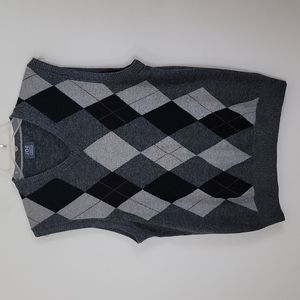 Joseph Abboud JOE Argyle Gray Sweater Vest S